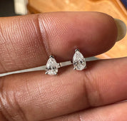 1 Ct to 6 Carats Diamond Pear Cut Shape Lab Grown Diamond Solitaire Stud Earrings