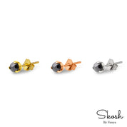 Rose Cut Black Diamond Stud Earring