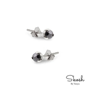 Rose Cut Black Diamond Stud Earring