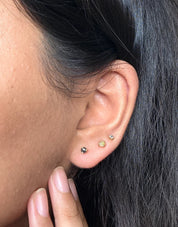 Rose Cut Black Diamond Stud Earring