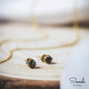 Rose Cut Black Diamond Stud Earring