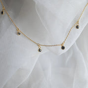 Black Rose cut Diamond Floating Necklace