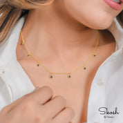 Black Rose cut Diamond Floating Necklace