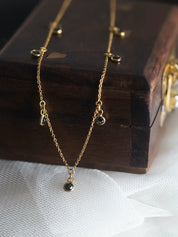 Black Rose cut Diamond Floating Necklace