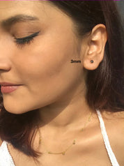 Rose Cut Black Diamond Stud Earring