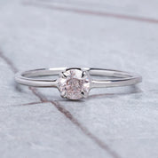 Earth Mined Pink Round Brilliant Cut Diamond Ring For Her