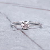 Earth Mined Pink Round Brilliant Cut Diamond Ring For Her