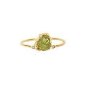 Natural Raw Peridot Uncut Solitaire Ring
