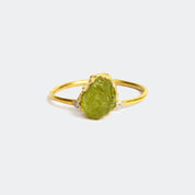 Natural Raw Peridot Uncut Solitaire Ring