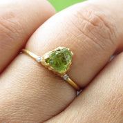 Natural Raw Peridot Uncut Solitaire Ring