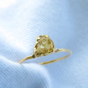 Natural Raw Citrine Solitaire Ring