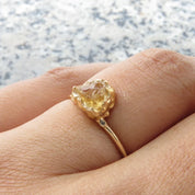 Natural Raw Citrine Solitaire Ring