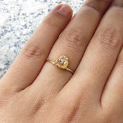 Natural Raw Citrine Solitaire Ring