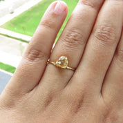 Natural Raw Citrine Solitaire Ring