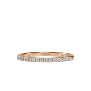 Round Lab Grown Diamond Minimal Stacking Ring, 0.2 TCW, 14k Solid Gold Jewelry, Stacking Wedding Band in Pave Setting