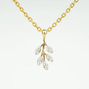 Leaf Diamond Charm Pendant