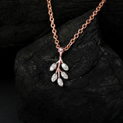 Leaf Diamond Charm Pendant