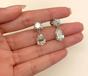 8.40 TCW Tear Drop Diamond Earrings, Pear Cut Lab Grown Diamond Earrings, Round Cut Earrings, IGI Certified Diamonds, Wedding Earringsor Birthday (Copy)