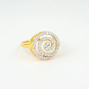 Round Spiral Diamond Statement Ring
