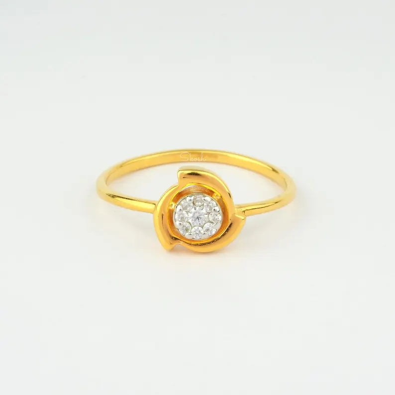 Dainty Flower Diamond Ring, 14k Solid Gold Jewelry, Lab Grown Diamond Jewelry, Gift for Her, Gift for Wife