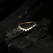 Lab Grown Diamond Stacking Wedding Band, Promise Ring, Minimal 14k Solid Gold Jewelry