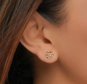 14K Gold Delicate Diamond Floral Stud Earrings, Nature's Grace Diamond Earrings, Minimal Lab Grown Diamond Jewelry