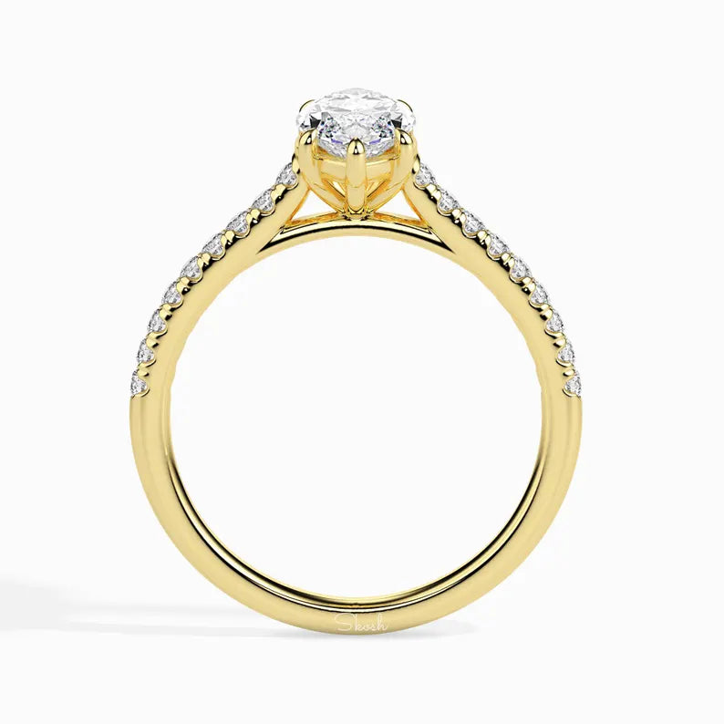 0.5 - 4 CTW Marquise Diamond Solitaire Ring, IGI Certified Lab Grown Diamond Engagement Wedding Ring, 14k Gold Jewelry