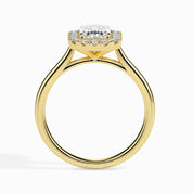 1.50 CTW Emerald Cut Engagement Halo Ring, Lab Grown Diamond Solitaire Ring, IGI Certified 0.5 - 4 CTW Diamond, 14k Gold Jewelry