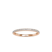 Round Lab Grown Diamond Minimal Stacking Ring, 0.2 TCW, 14k Solid Gold Jewelry, Stacking Wedding Band in Pave Setting