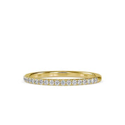 Round Lab Grown Diamond Minimal Stacking Ring, 0.2 TCW, 14k Solid Gold Jewelry, Stacking Wedding Band in Pave Setting