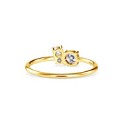 3 Round Diamond Brilliant Cut Minimal Ring, Promise Ring, Lab Grown Diamond, 14k Solid Gold Jewelry - Gift for Her