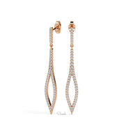 Long Drop Bridal Diamond Dangle Statement Earrings