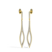 Long Drop Bridal Diamond Dangle Statement Earrings