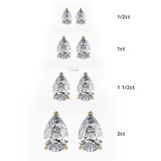 1 Ct to 6 Carats Diamond Pear Cut Shape Lab Grown Diamond Solitaire Stud Earrings