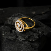 Round Spiral Diamond Statement Ring
