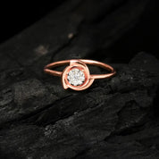 Dainty Flower Diamond Ring, 14k Solid Gold Jewelry, Lab Grown Diamond Jewelry, Gift for Her, Gift for Wife