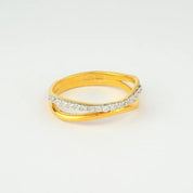 Two Layer Minimal Stacking Lab Grown Diamond Ring, Promise Ring, 14k Solid Gold Everyday Wear Jewelry