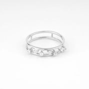 Radiant Crown Lab Grown Diamond Wedding Band, 14K Solid Gold Minimal Jewelry, Stackable Promise Ring