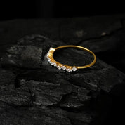 Twinkling Vine Lab Grown Diamond Wedding Band, Promise Ring, Stackable Ring, 14k Solid Gold Minimal Jewelry