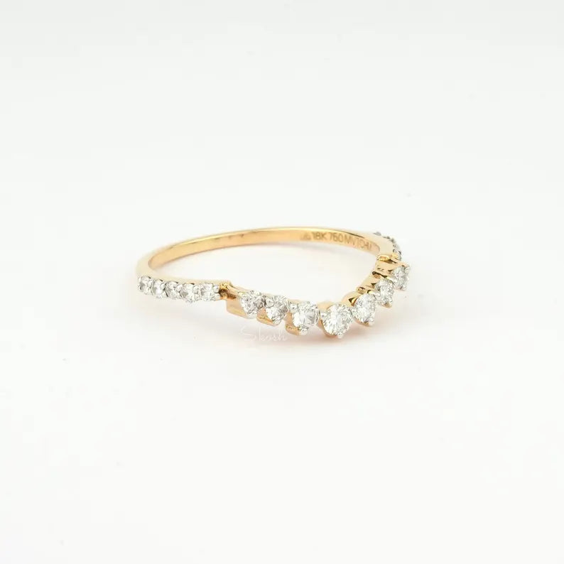 Lab Grown Diamond Stacking Wedding Band, Promise Ring, Minimal 14k Solid Gold Jewelry