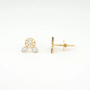 Delicate Lab Grown Diamond Stud Earrings, Floral Diamond Studs, 14k Solid Gold Minimal Jewelry, Gift for Birthday