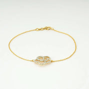 Heart Flower Diamond Chain Bracelet, 14k Solid Gold Lab Grown Diamond Minimal Jewelry