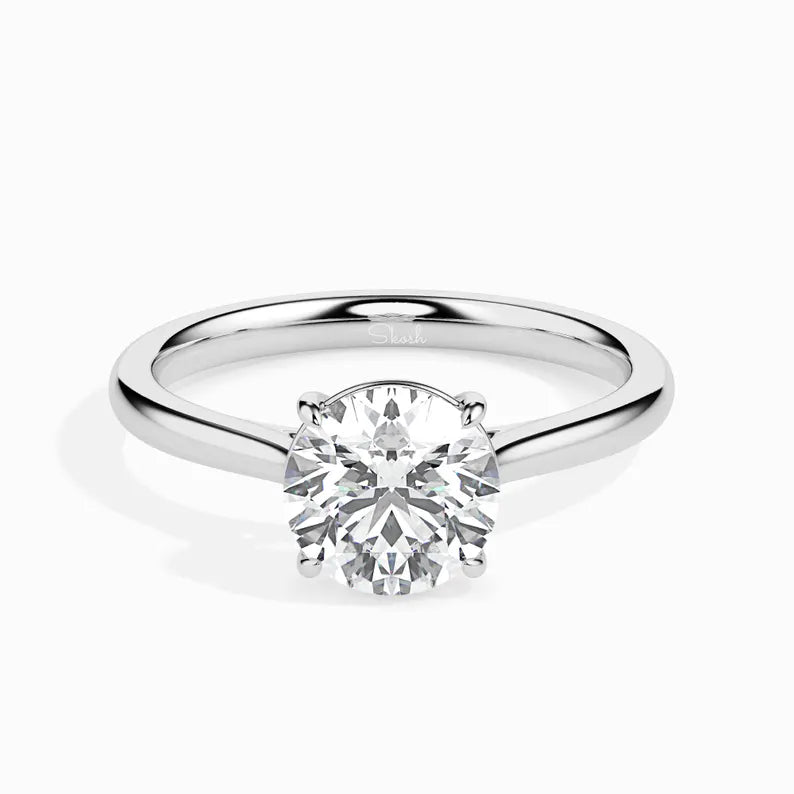 IGI Certified 1.50 TCW Round Lab Grown Diamond Solitaire Wedding Ring, 0.5 - 4 CTW Diamond, Classic Engagement Ring, 14k Gold Jewelry