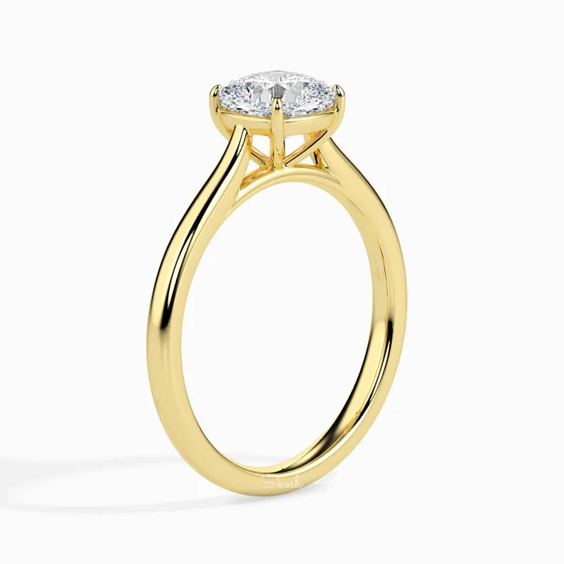 2 Carats Square Cushion Cut Lab Grown Diamond Solitaire Wedding Ring