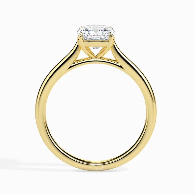 2 Carats Square Cushion Cut Lab Grown Diamond Solitaire Wedding Ring