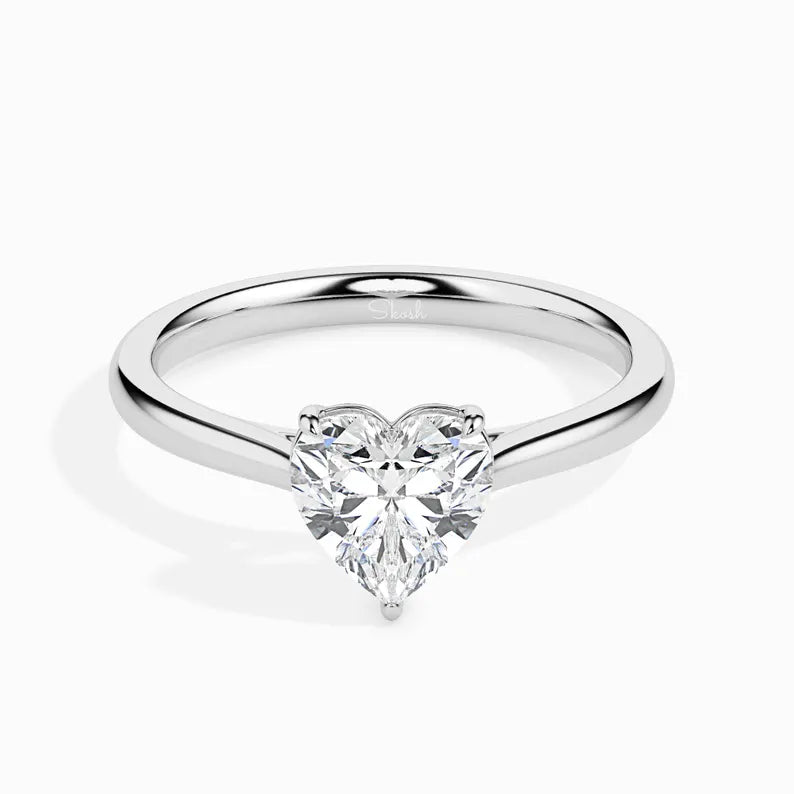 Lab Grown Diamond Solitaire Ring, IGI Certified 1.50 TCW Heart Cut Wedding Ring, 0.50 - 4 CTW Diamond, Engagement Ring, 14k Gold Jewelry