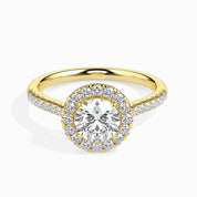 1.50 CTW Round Lab Grown Diamond Halo Solitaire Wedding Ring, IGI Certified 0.5 - 4 CTW Diamond, Classic Engagement Ring, 14k Gold Jewelry