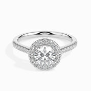 1.50 CTW Round Lab Grown Diamond Halo Solitaire Wedding Ring, IGI Certified 0.5 - 4 CTW Diamond, Classic Engagement Ring, 14k Gold Jewelry