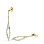 Long Drop Bridal Diamond Dangle Statement Earrings