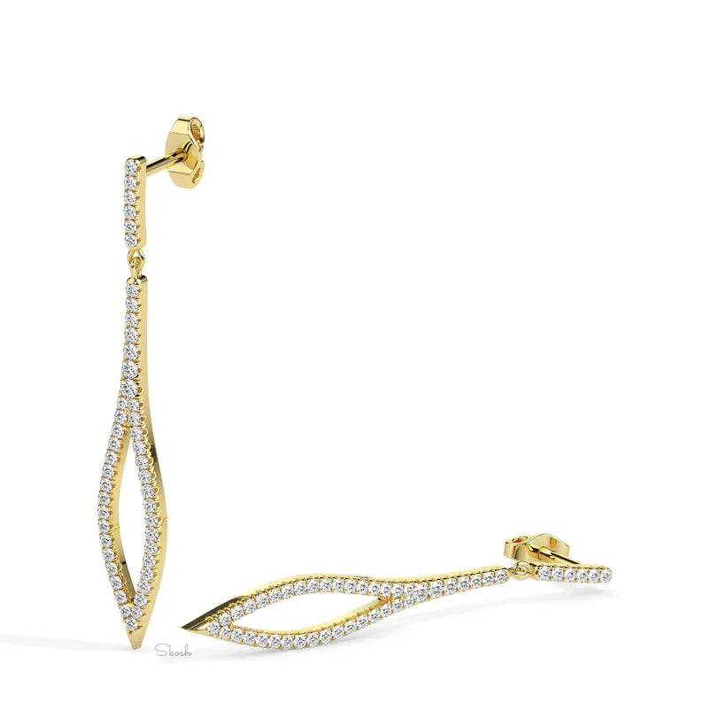Long Drop Bridal Diamond Dangle Statement Earrings